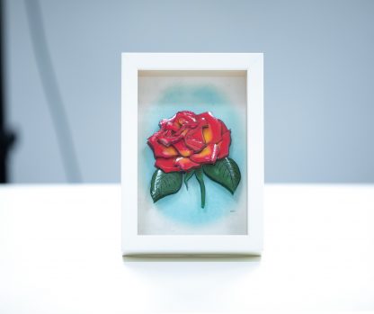 シャドーボックスキット「赤いバラ」完成画像